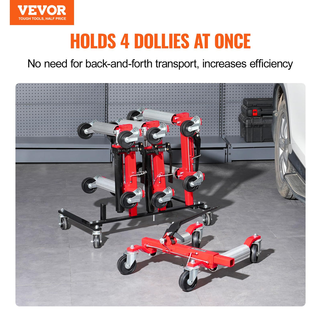 Car Dolly Rack with 360° Rotatable Wheels, 4-Dolly Capacity Z361