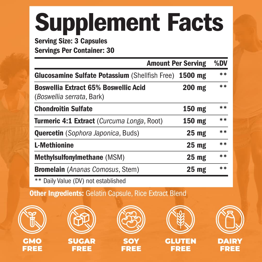 Glucosamine Chondroitin MSM with Turmeric Boswellia & Liver Supplement with Milk Thistle Extract J78234