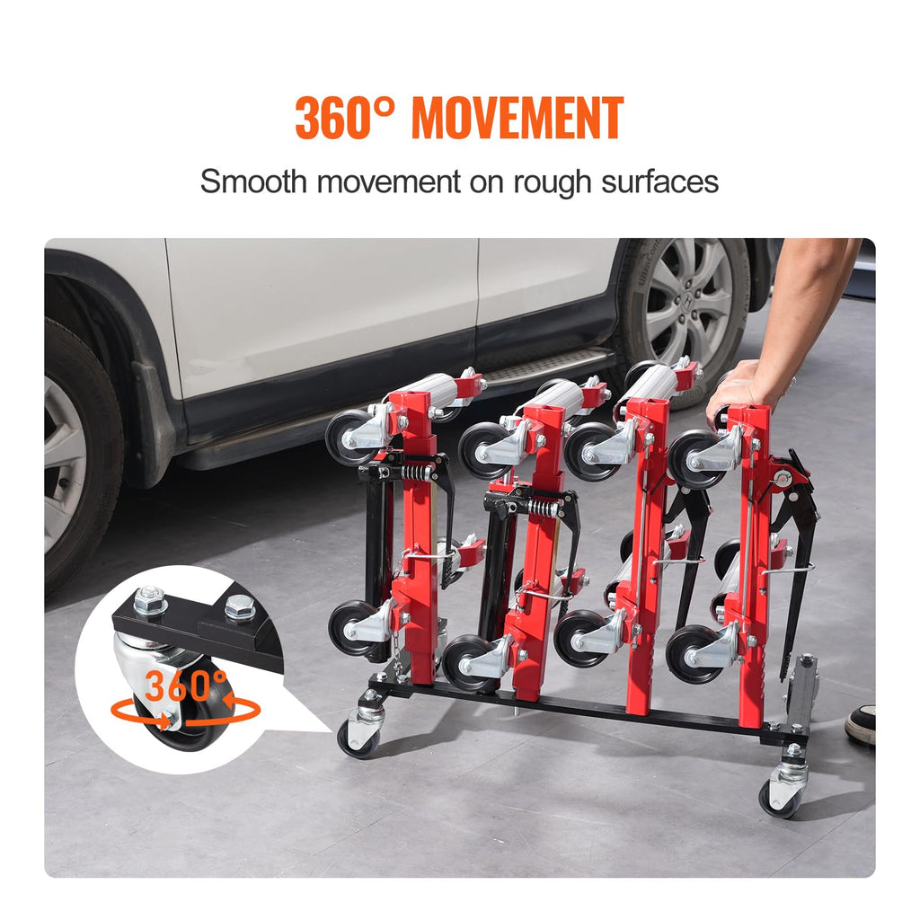 Car Dolly Rack with 360° Rotatable Wheels, 4-Dolly Capacity Z361