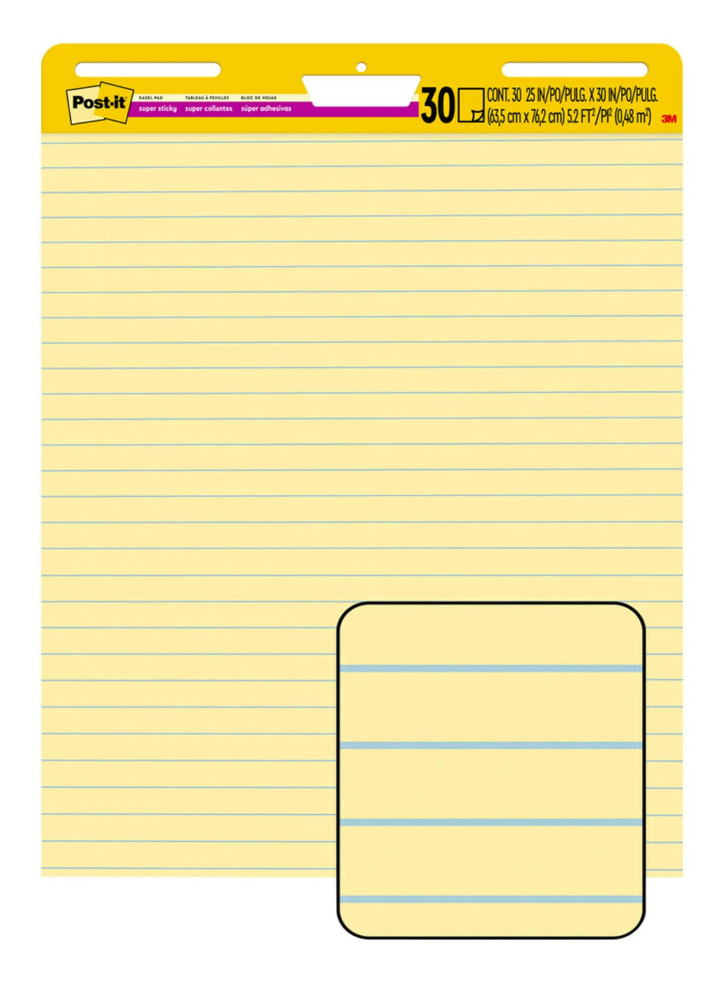 Yellow Lined Self Stick Flip Chart Paper K75667