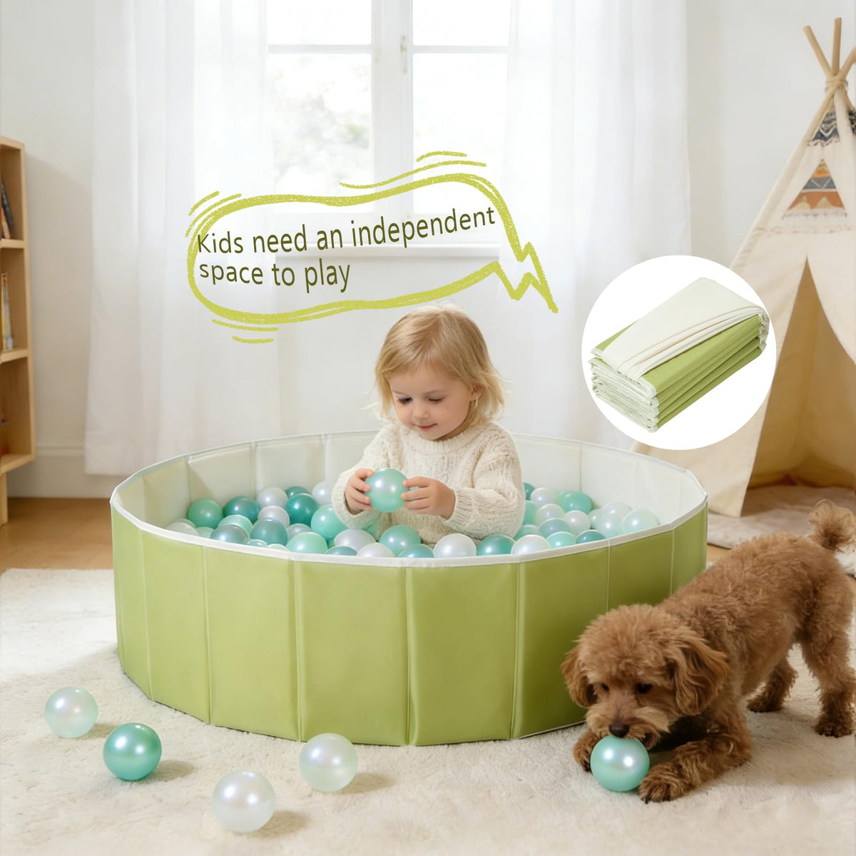 40 Inch Foldable Ball Pit with Storage Bag G9906