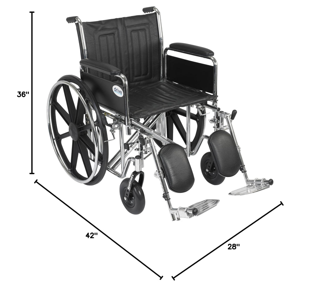Black Bariatric Transport Wheelchair H8341