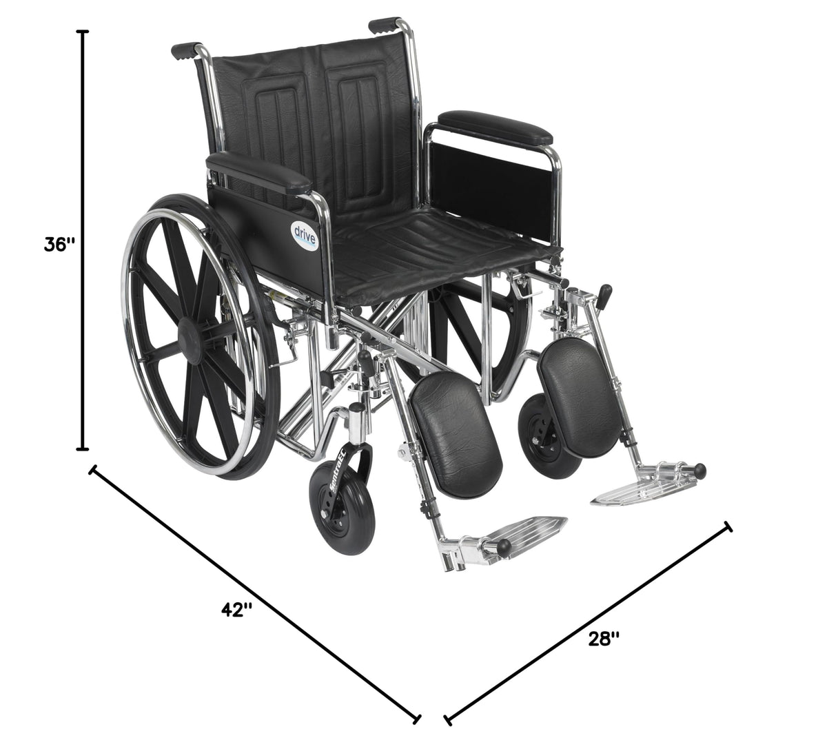 Black Bariatric Transport Wheelchair H8341