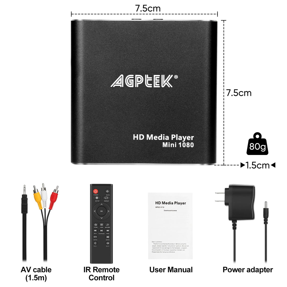 Black Mini 1080p Full-HD HDMI Digital Media Player K582066