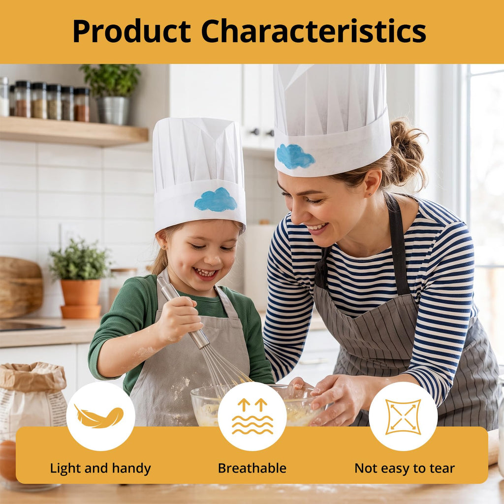 30 Pack White Disposable Chef Hats M711