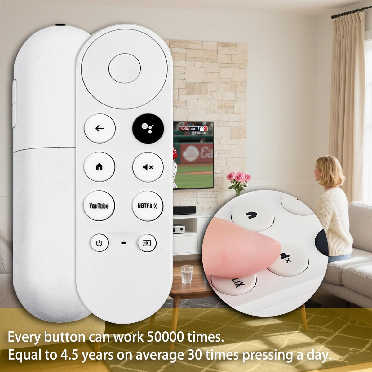 Replacement Voice Remote Control Compatible with Google Chromecast TV K78976