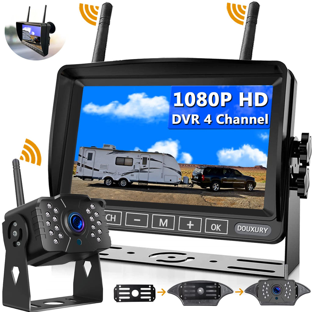 IP69 Waterproof HD 1080P Wireless Backup Camera System with 7" Monitor P52844