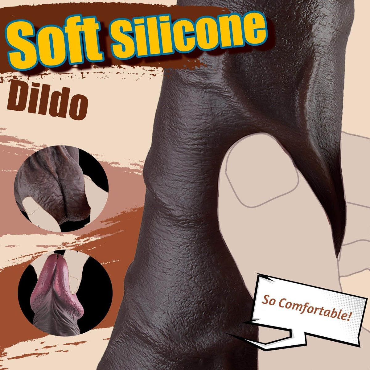 12" Thick Black Dildo I905240
