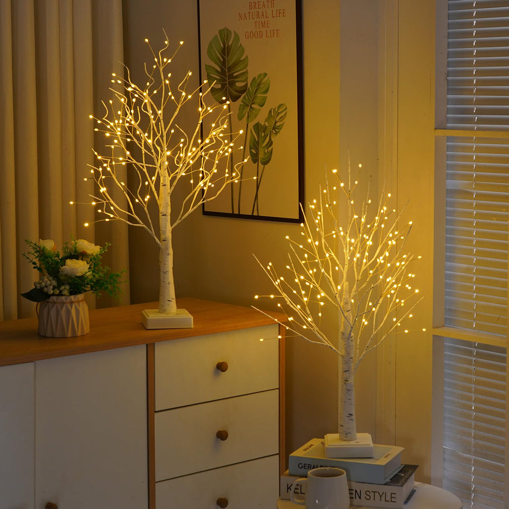 2 Pack Artificial Tree Lamp with Timer W18467