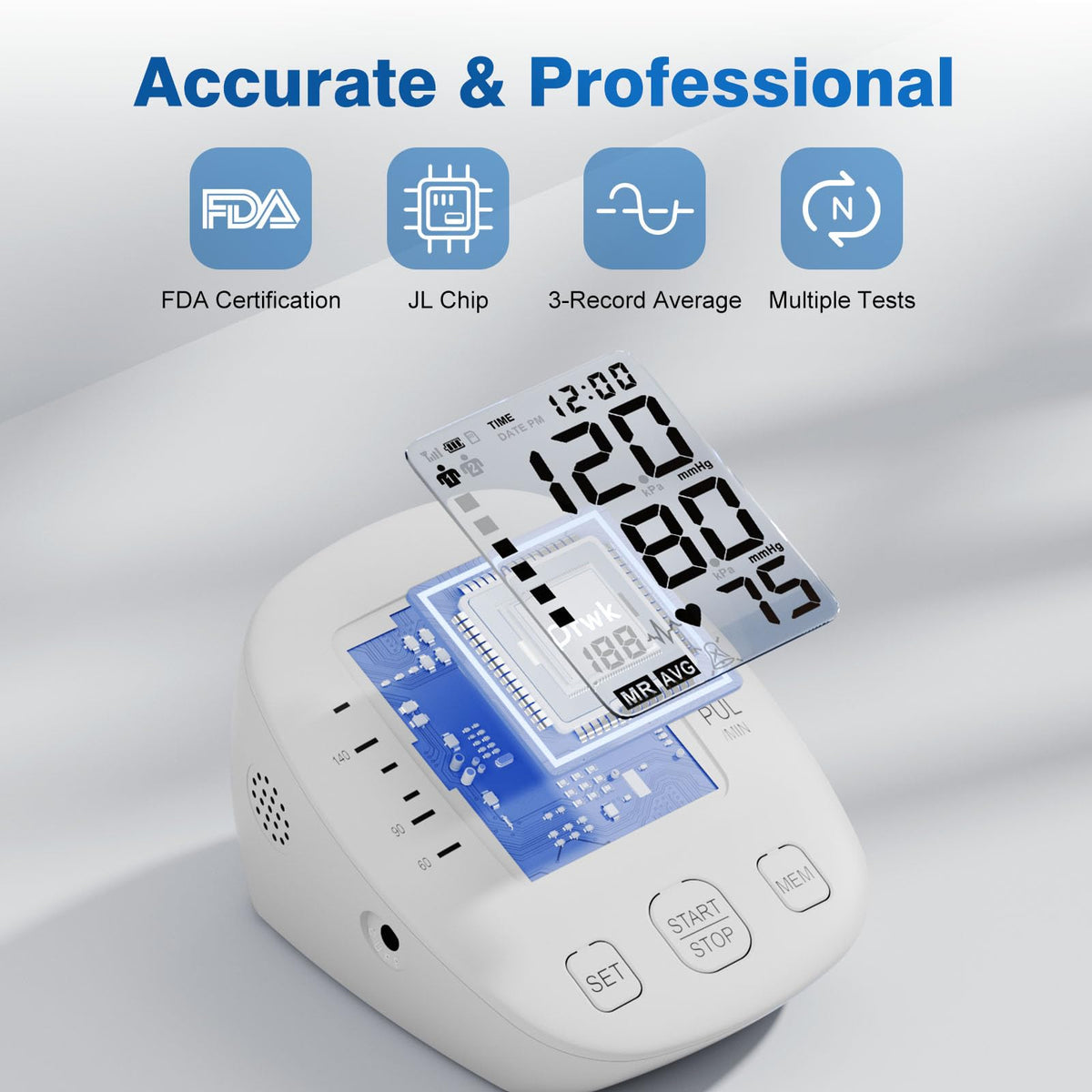 Automatic Digital Upper-Arm Blood Pressure Monitor with Adjustable Cuff M6252