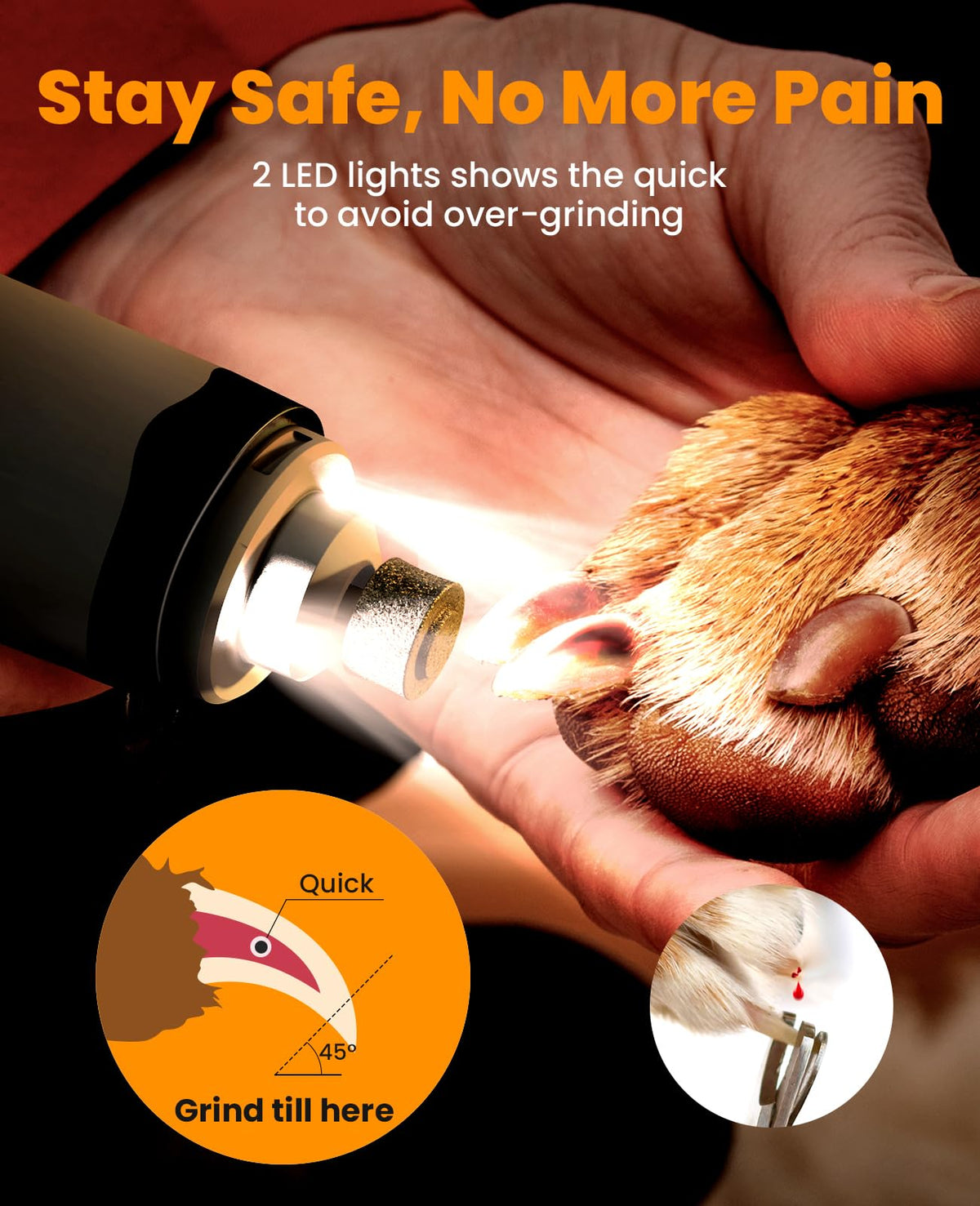 Dog Shaver Clippers and Nail Grinder Paw Trimmer Kit C352