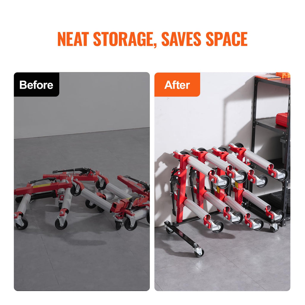 Car Dolly Rack with 360° Rotatable Wheels, 4-Dolly Capacity Z361