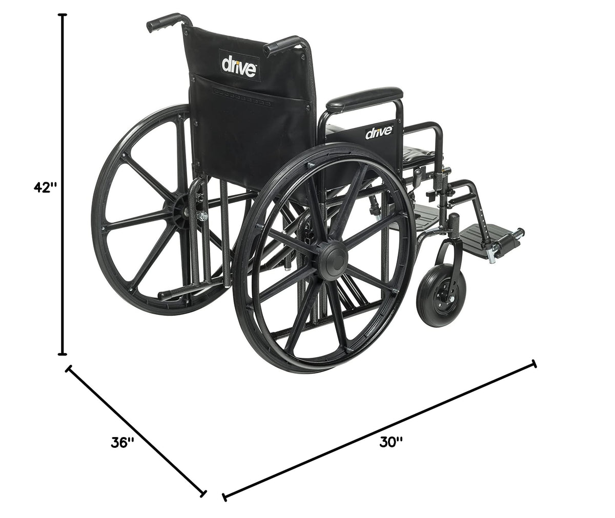 Black Bariatric Wheelchair with Elevating Leg Rests W25106