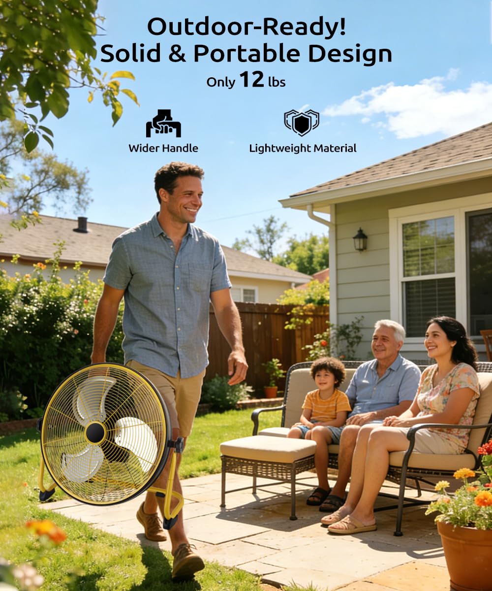 20" Rechargeable Floor Fan with Detachable Batteries C21353