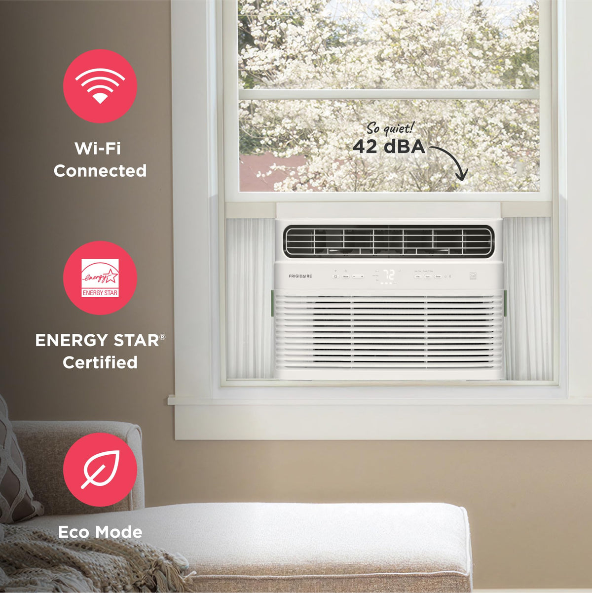 10,000 BTU White Smart Inverter Window Air Conditioner J724