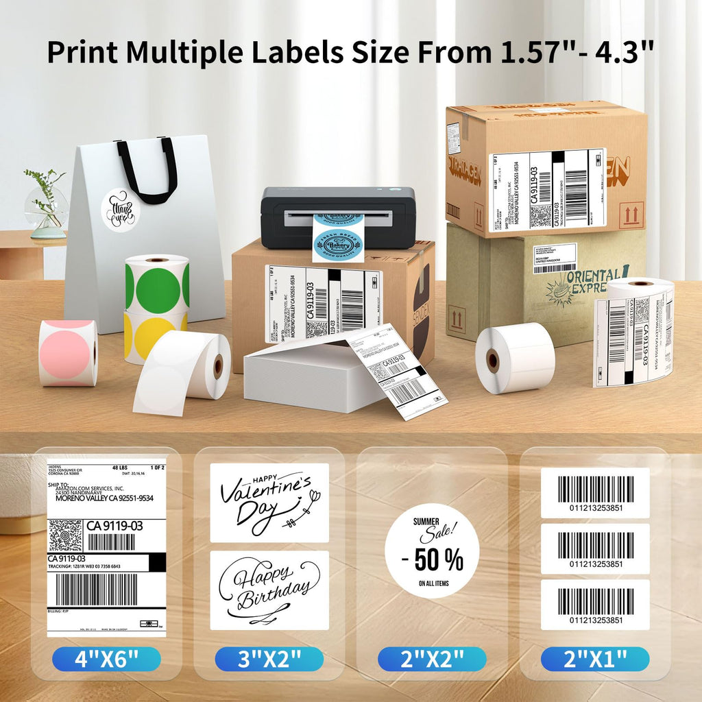 Bluetooth Thermal Shipping Label Printer, 4X6 Inkless Wireless Label Printer F28206