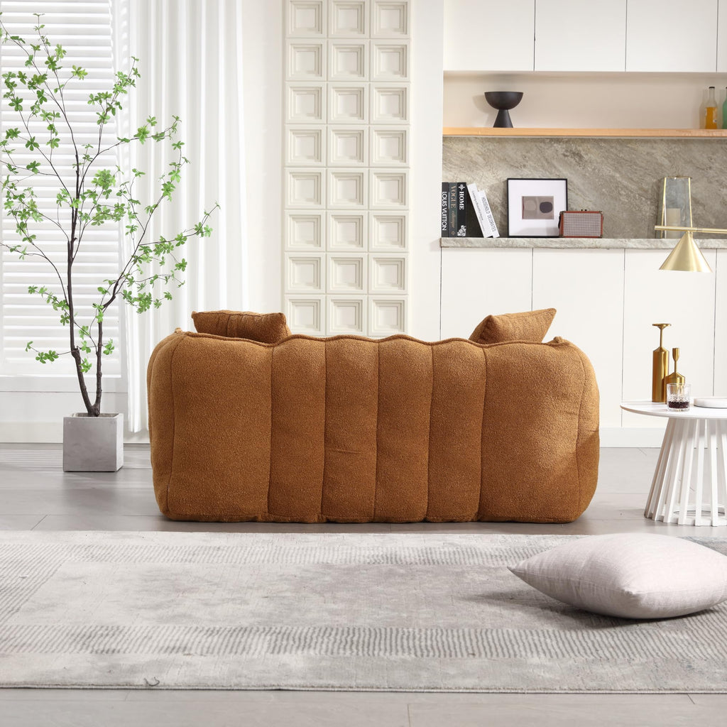 66" Yellow Chenille Memory Foam Bean Bag Chair with 2 Pillows Y681