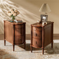 Brown Set of 2 Nightstand with Charging Station and 3 Drawers B998251