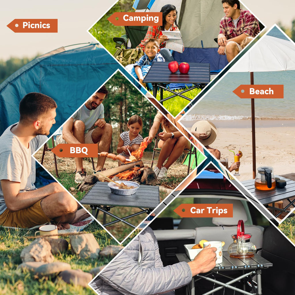 Portable Folding Aluminum Camping Table with Carry Bag J202827