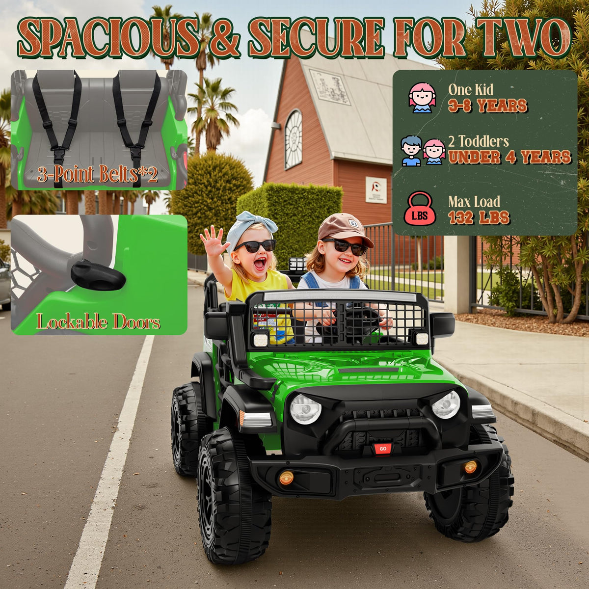 24V 2 Seater 4x4 Electric Ride on Truck O6761