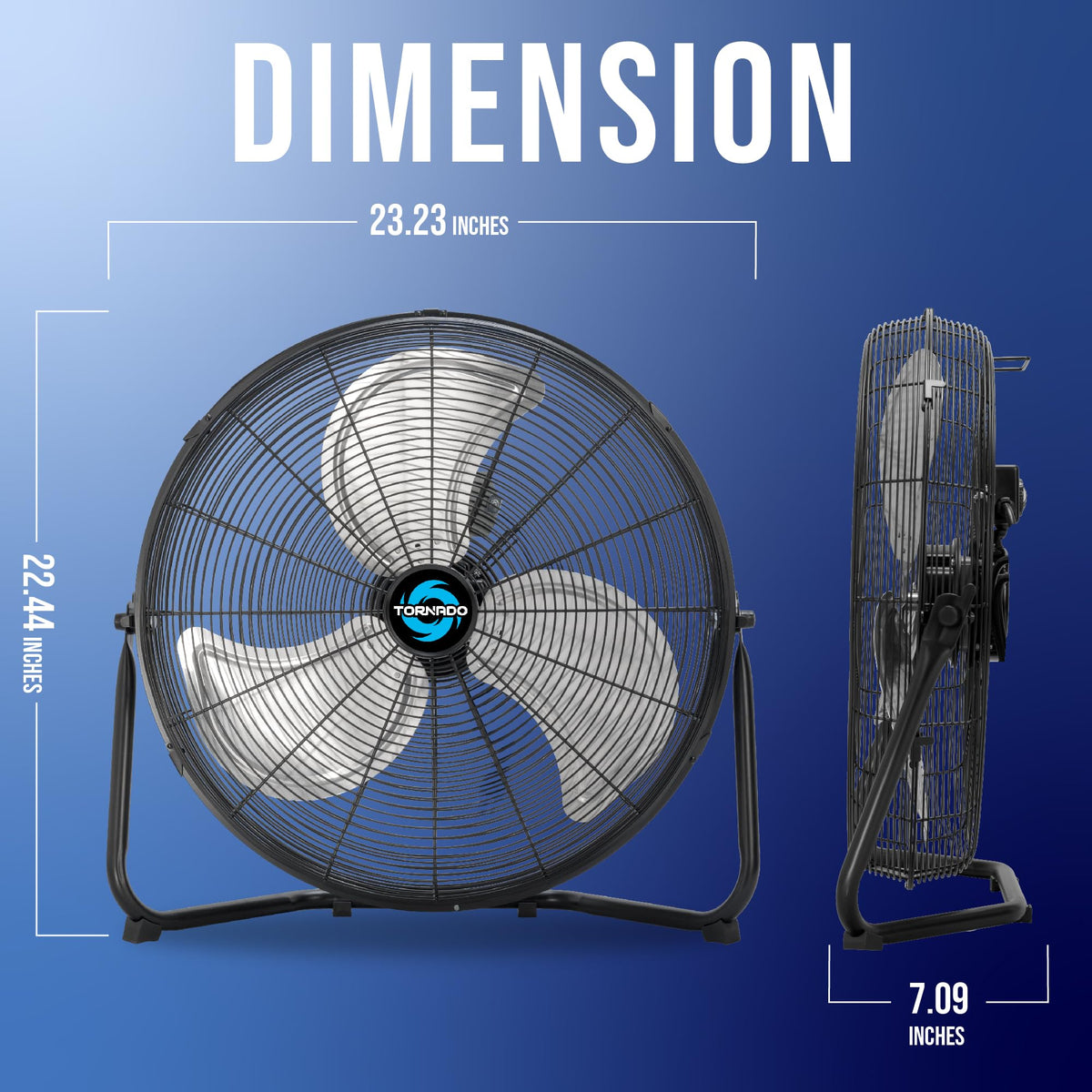18" and 20" High Velocity Metal Floor Fans, 3-Speed S465