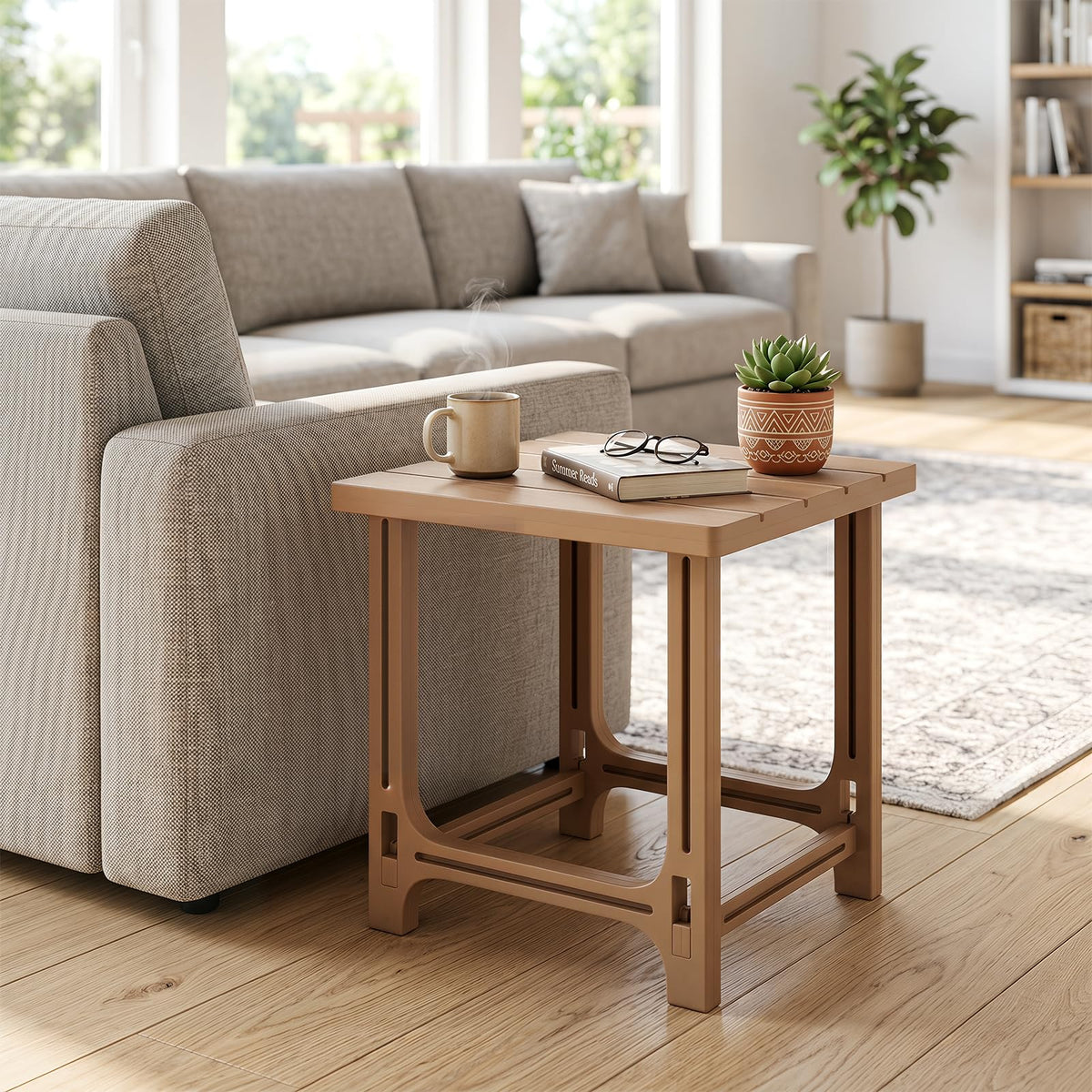 Brown Adirondack Side Table Set of 2 D6767