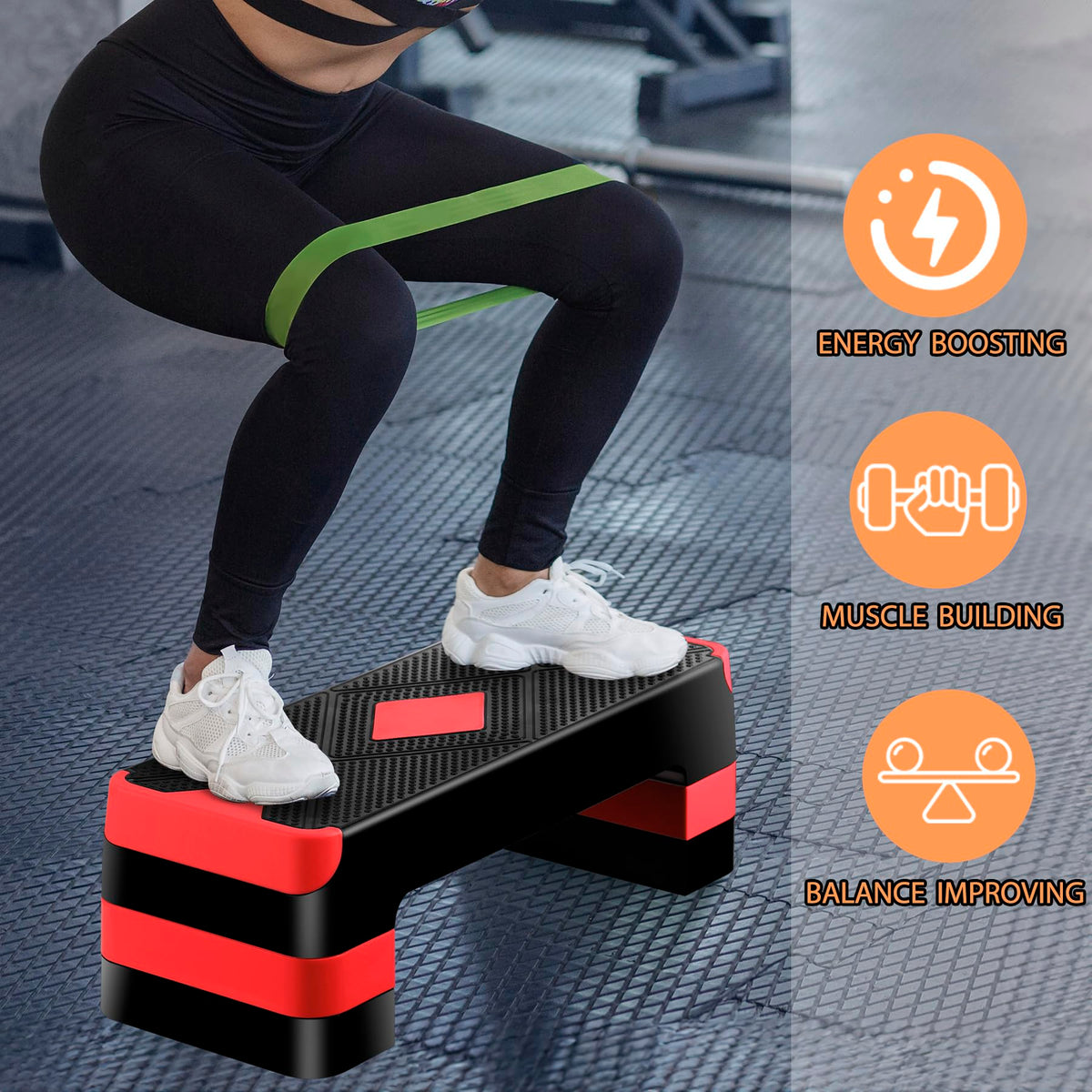 Adjustable Aerobic Stepper with Risers U673339