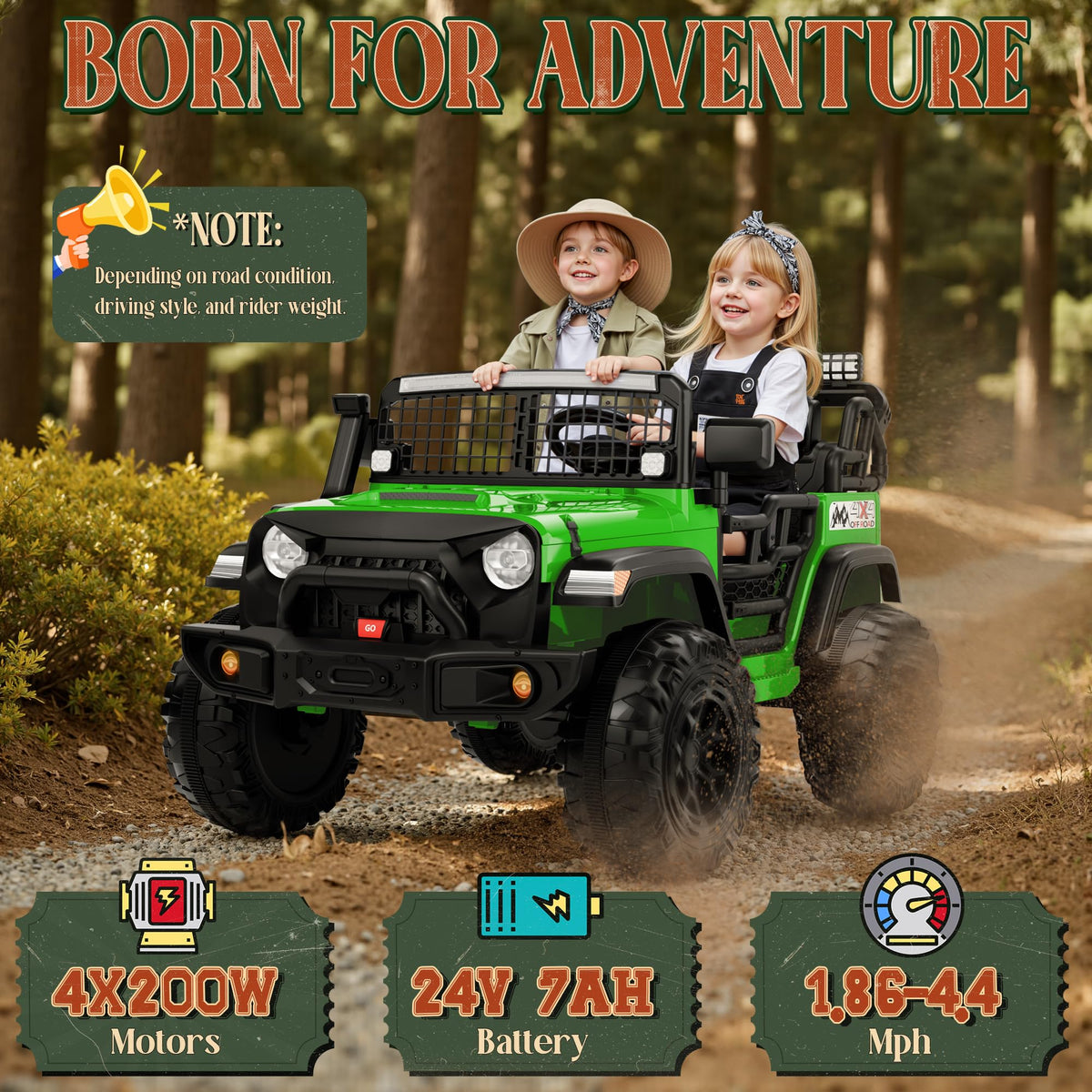 24V 2 Seater 4x4 Electric Ride on Truck O6761