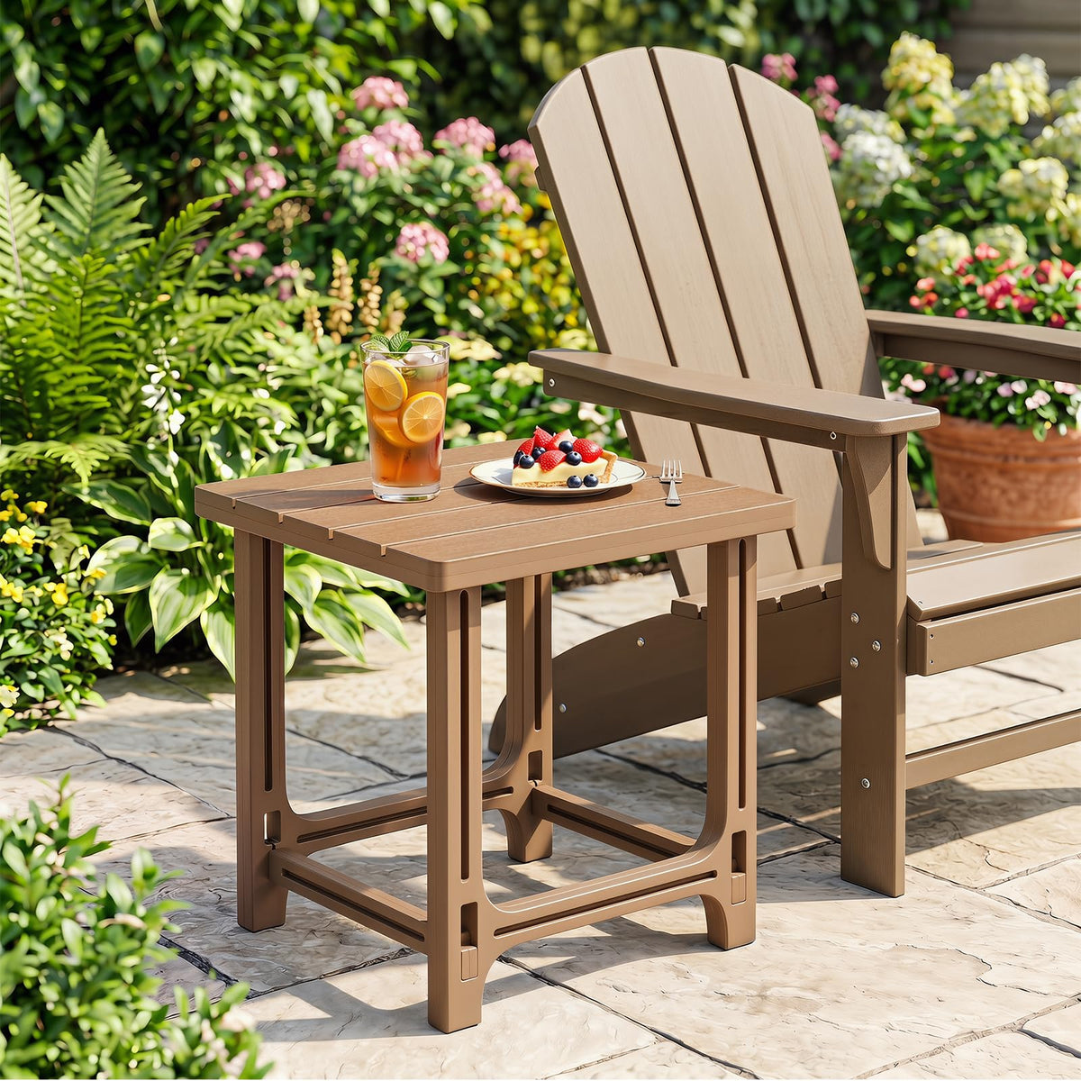 Brown Adirondack Side Table Set of 2 D6767