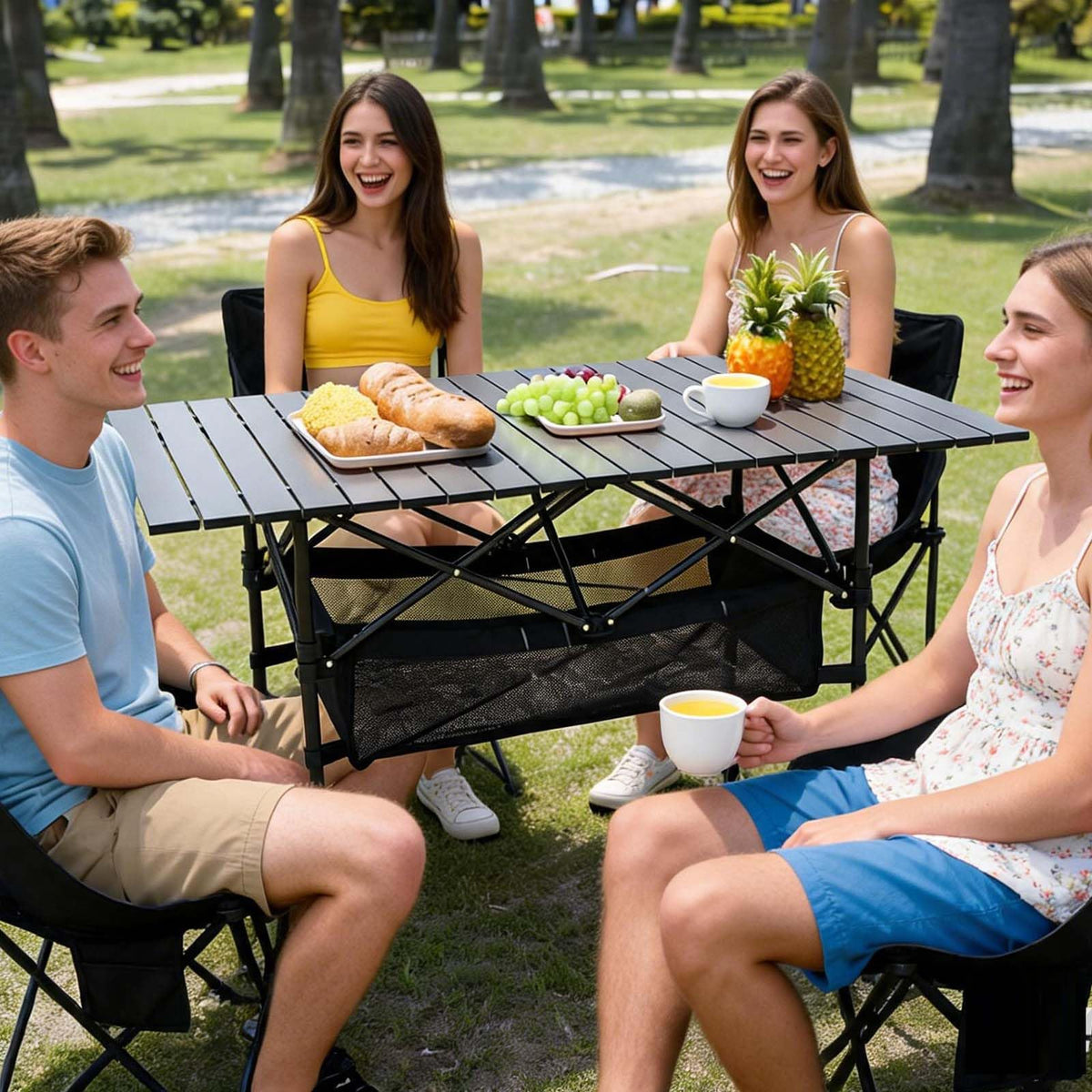 Large Folding Camping Table Adjustable Height M147
