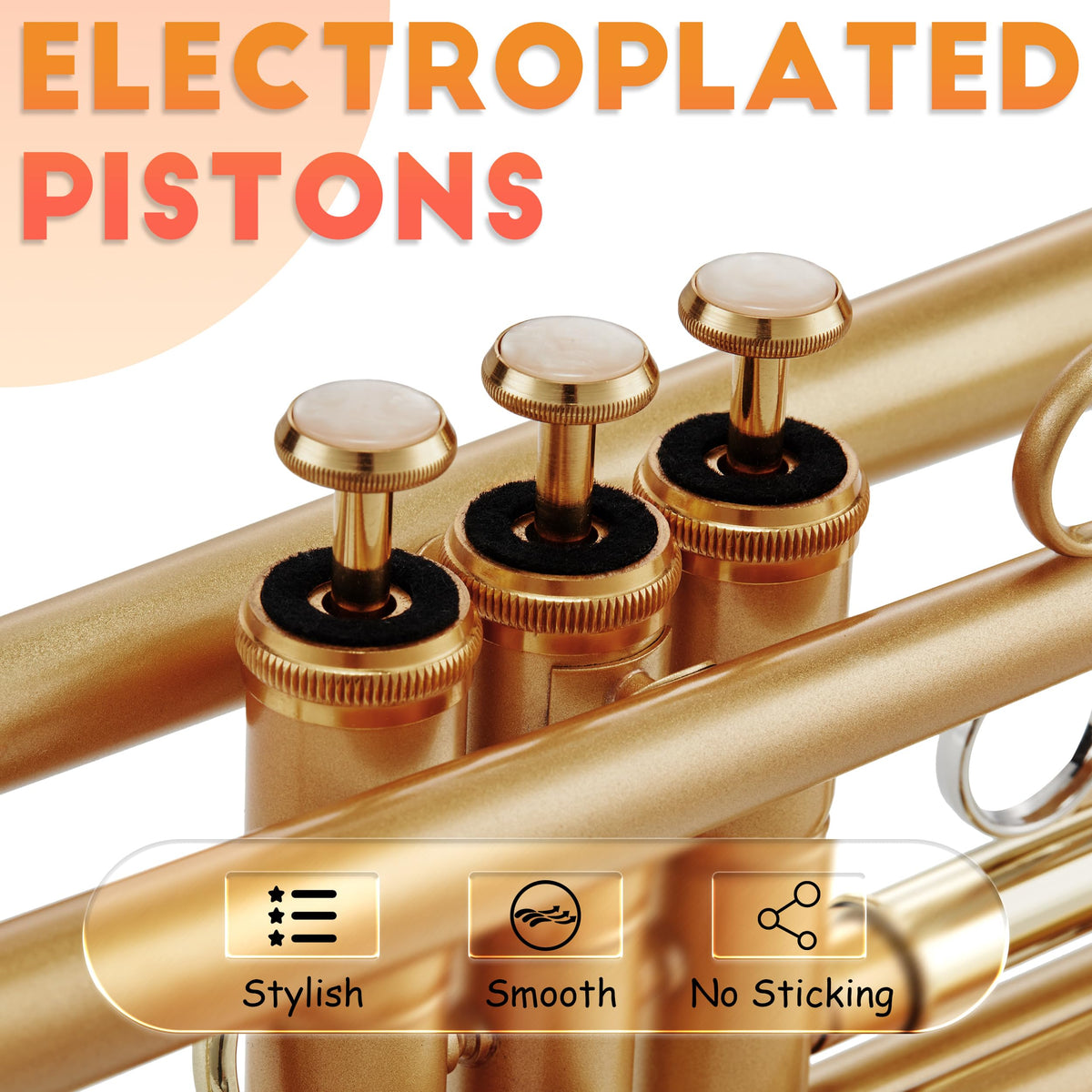 Satin Gold Bb Trumpet with Hard Case V895