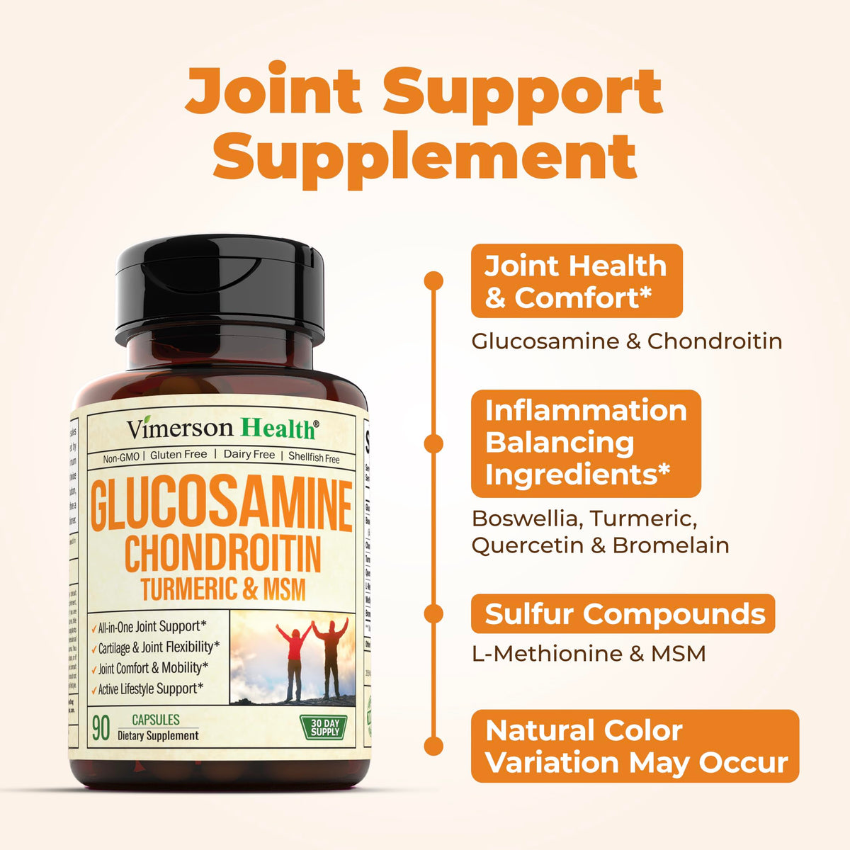 Glucosamine Chondroitin MSM with Turmeric Boswellia & Liver Supplement with Milk Thistle Extract J78234