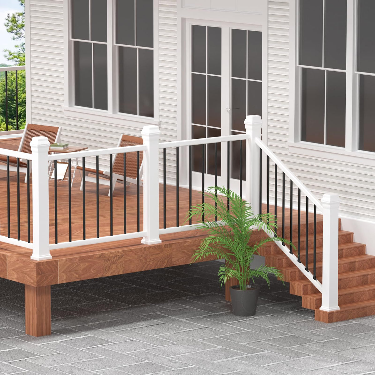 26" Black Aluminum Deck Balusters 120 Pack V617