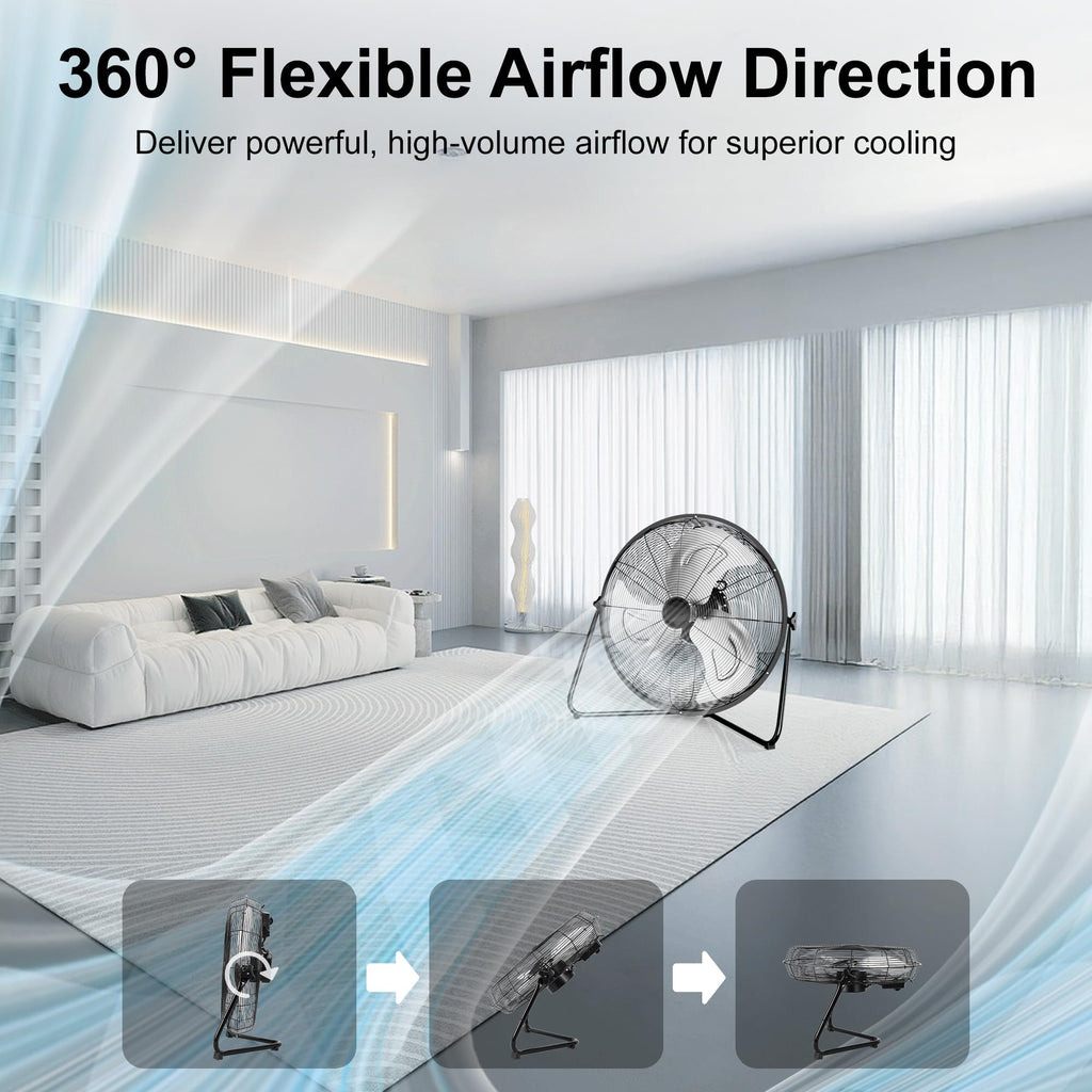 20 Inch 3 Speed High Velocity Metal Industrial Floor Fan X214
