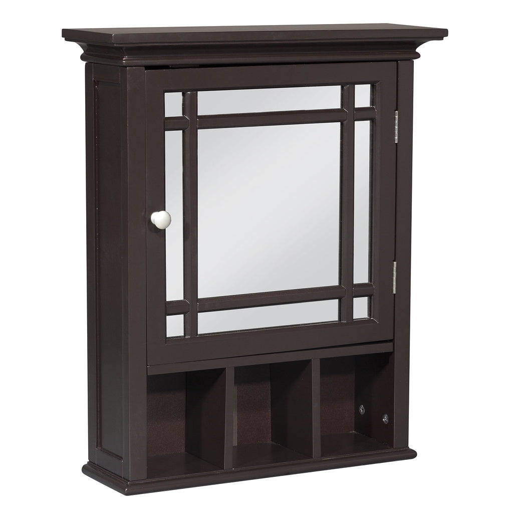 Espresso Wooden Over the Toilet Bathroom Medicine Cabinet with Mirror D4945