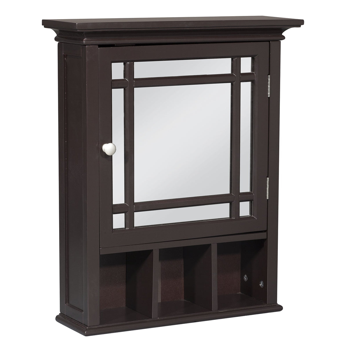 Espresso Wooden Over the Toilet Bathroom Medicine Cabinet with Mirror D4945