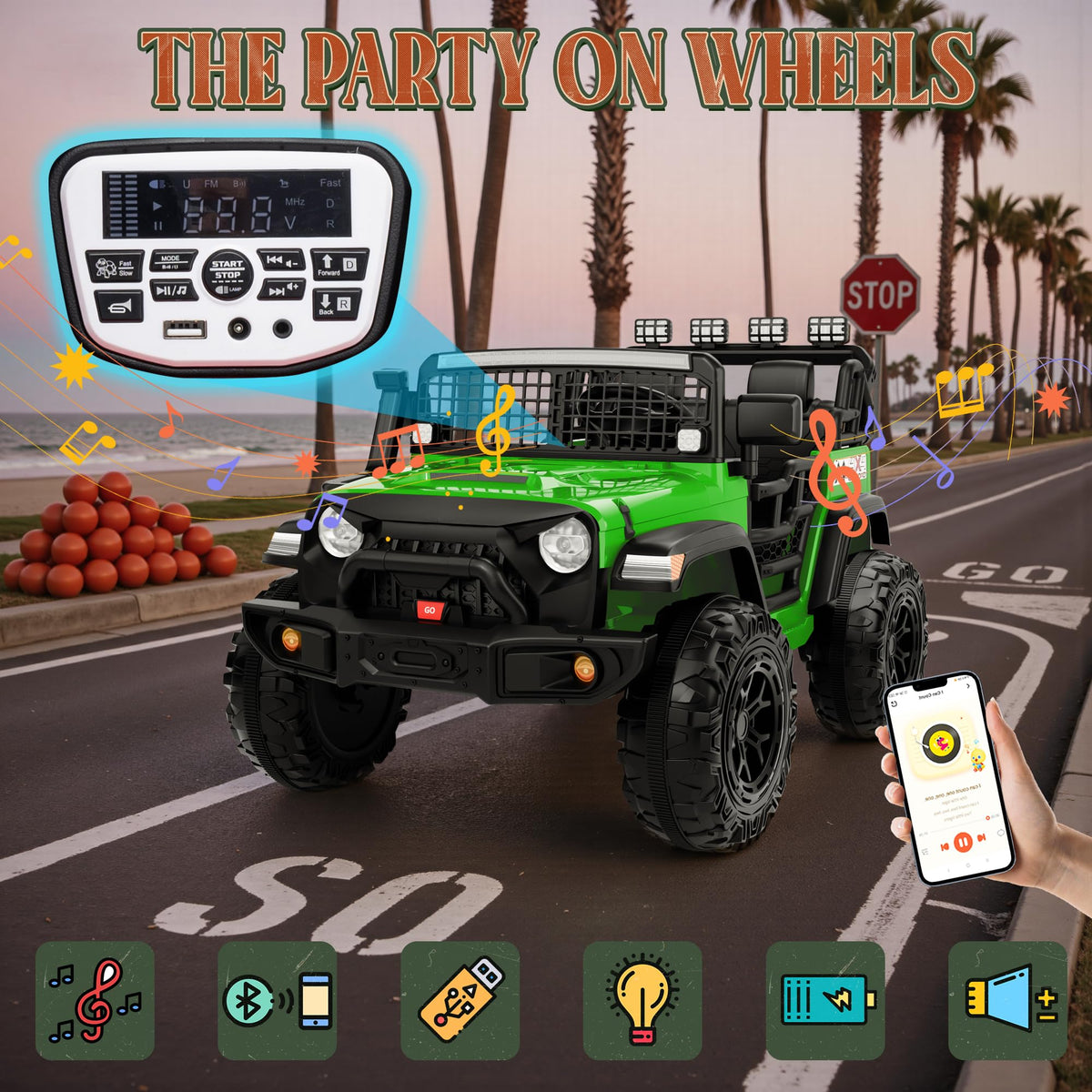 24V 2 Seater 4x4 Electric Ride on Truck O6761