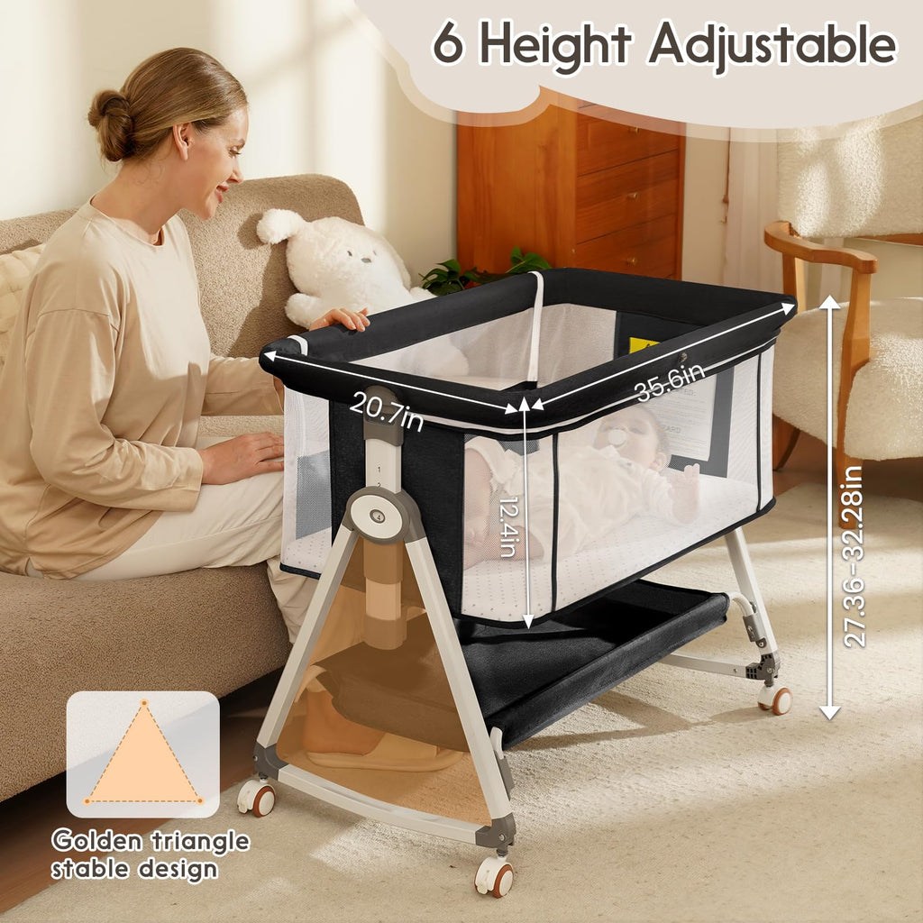 3 in 1 Baby Bassinets Bedside Sleeper with Storage Basket F805200