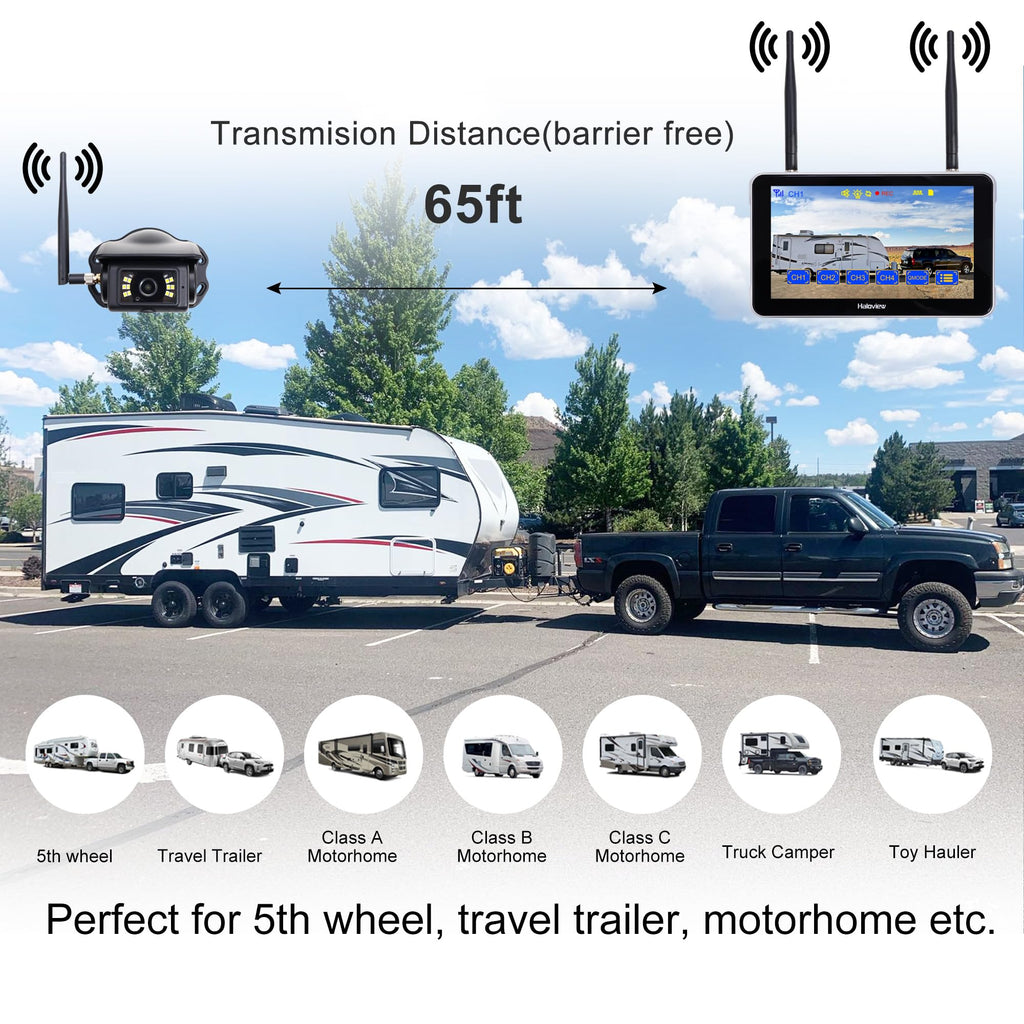 Wireless RV Backup Camera 7" Touch Screen Monitor System Y551089