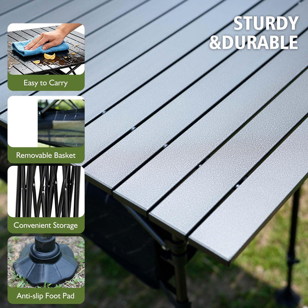 Large Folding Camping Table Adjustable Height M147