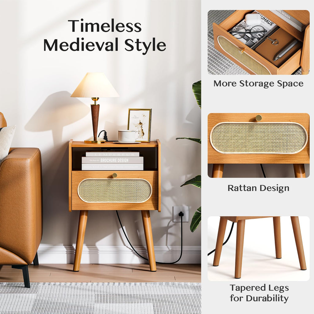 Mid Century Modern Nightstand Set of 2 H429