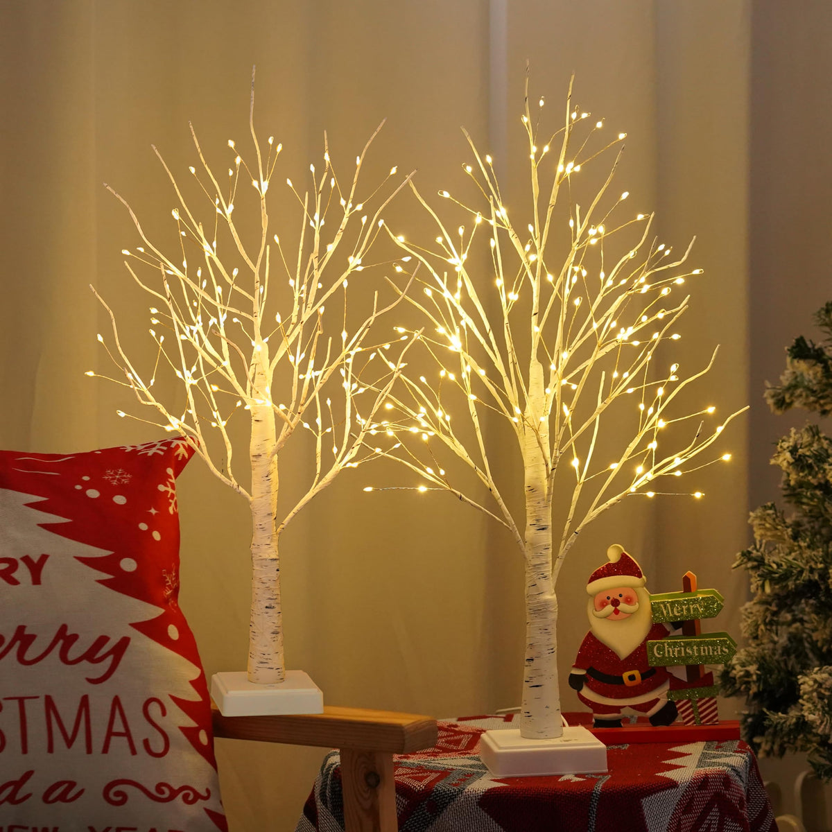 2 Pack Artificial Tree Lamp with Timer W18467
