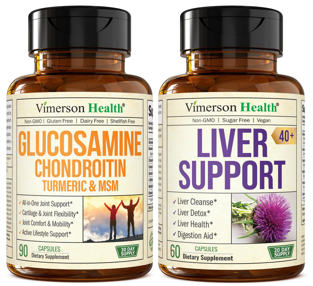 Glucosamine Chondroitin MSM with Turmeric Boswellia & Liver Supplement with Milk Thistle Extract J78234