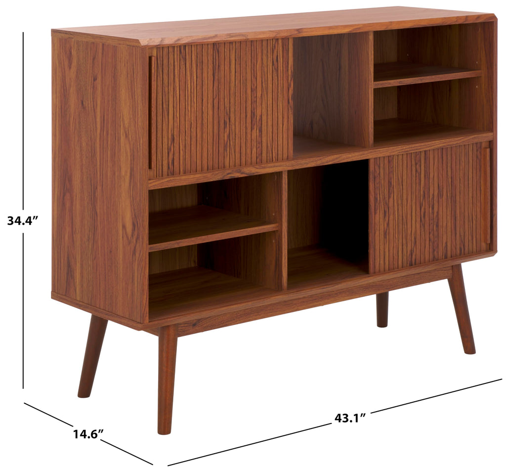 Walnut Brown TV Stand with Sliding Door T339900