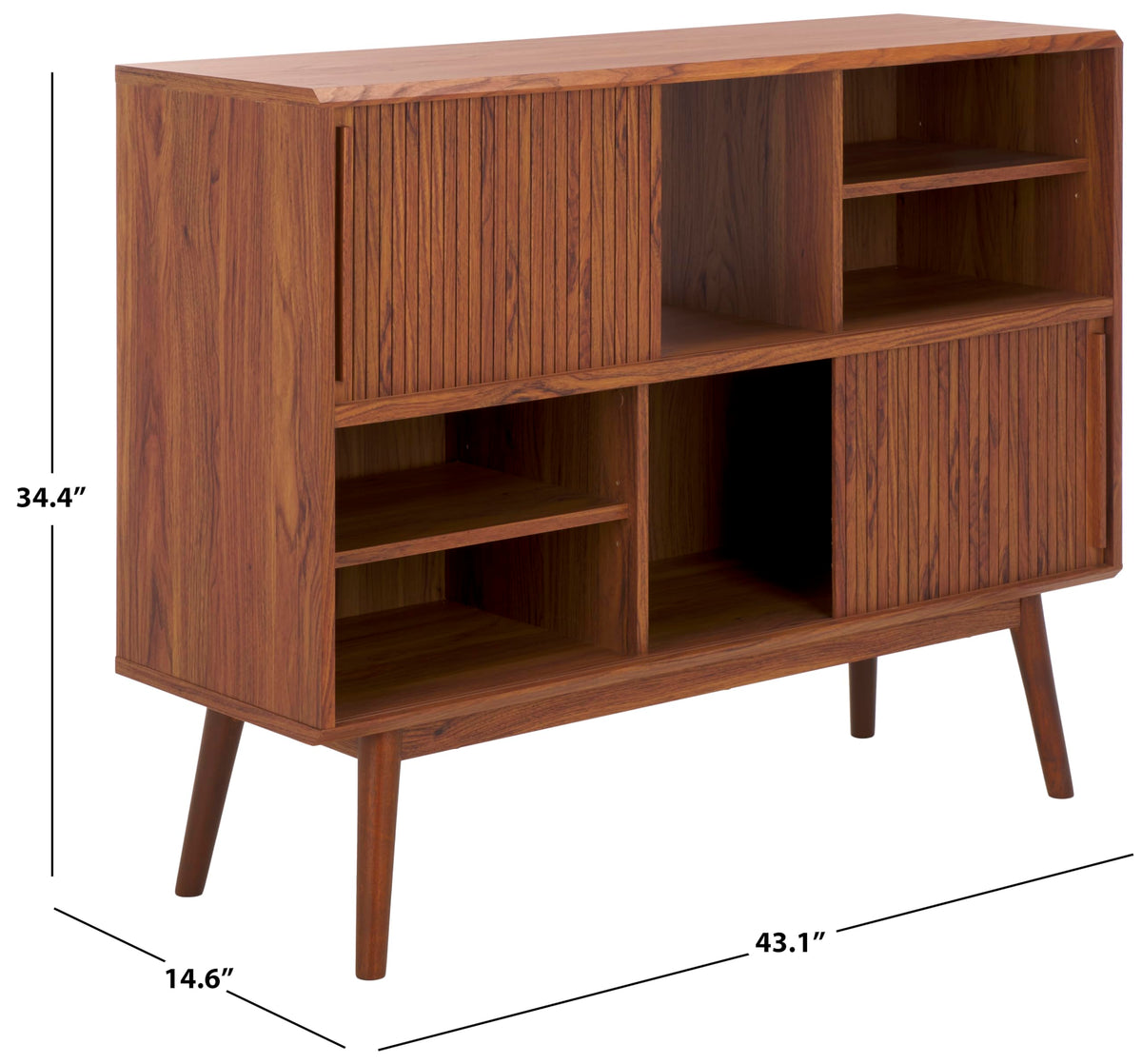 Walnut Brown TV Stand with Sliding Door T339900