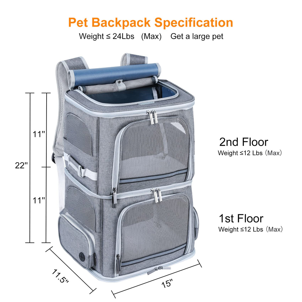 Double Compartment Pet Carrier Backpack U493108
