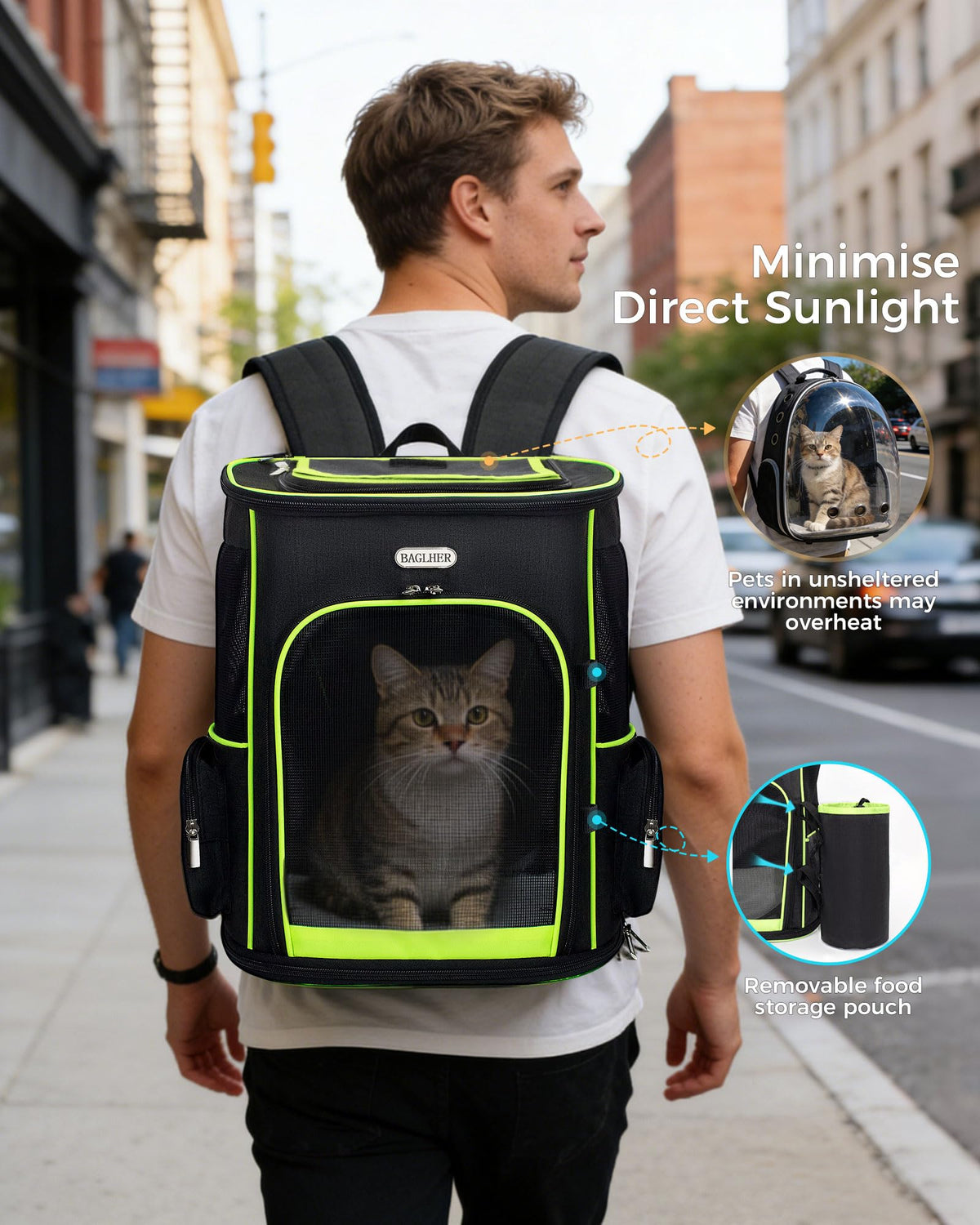 Expandable Cat Carrier Backpack with Breathable Mesh W6667