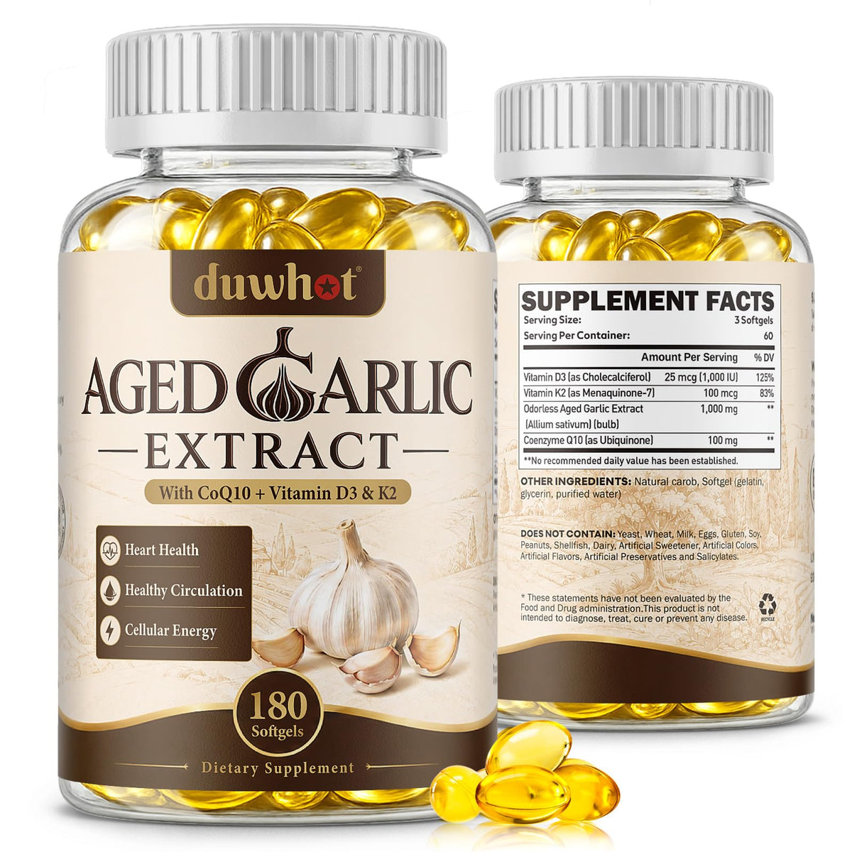 Aged Garlic Extract Capsules, 180 Softgels K83243