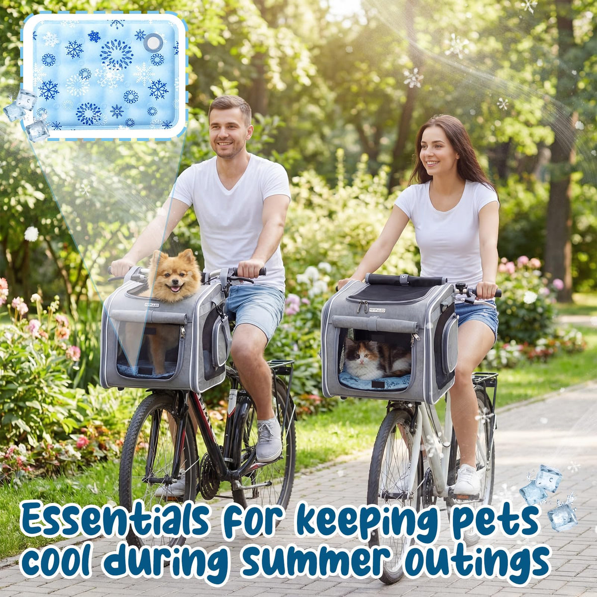 Dog Bike Basket for Small Dogs up to 8 kg, Gray F2816