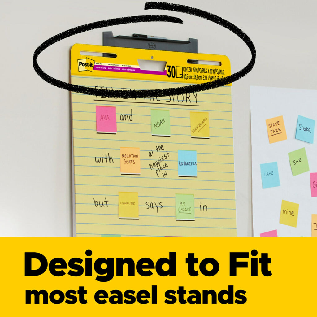 Yellow Lined Self Stick Flip Chart Paper K75667